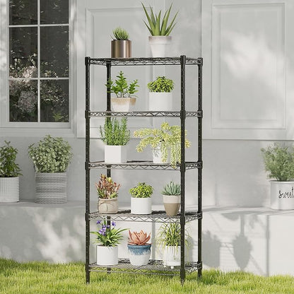 DUMOS 5-Tier Metal Wire Storage Shelves, Adjustable Standing Storage Rack Shelf - Image 7