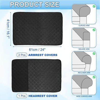 uxcell 3 PCS Armrest Covers, Couch Arm Cover Furniture Protect Slide Recliner - Image 2