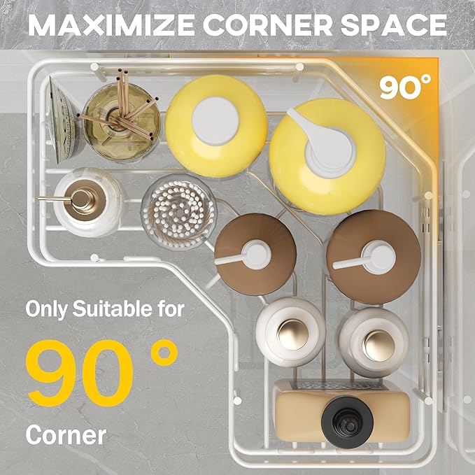 MAXIFFE 3 Pack X-Large Corner Shower Caddy - Image 2