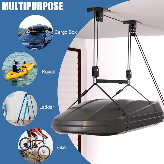 Cargo Box Pulley System for Garage Storage, Heavy-Duty - Image 6