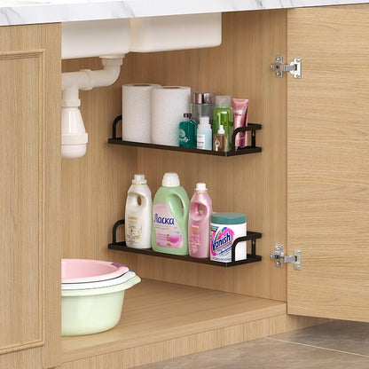PUSDON 2-Pack 16.5" Extra Long Slim Hollowout Shower Caddy, Wall Mount Spice - Image 2