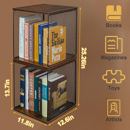 Dmevkic 2 Cube Organizer Bookshelves DIY Variable Stackable Cube Storage - Image 3