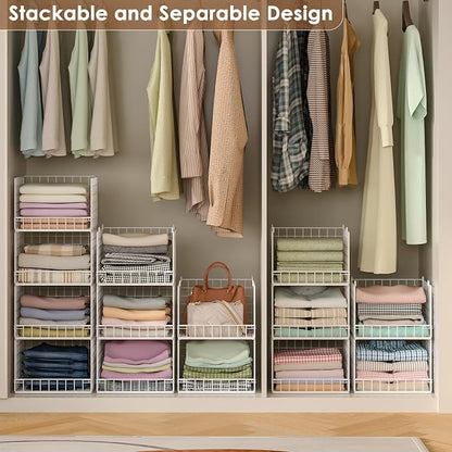 5-Tier Stackable Closet Organizers and Storage Baskets, Closet Shelf Organizer - Image 6
