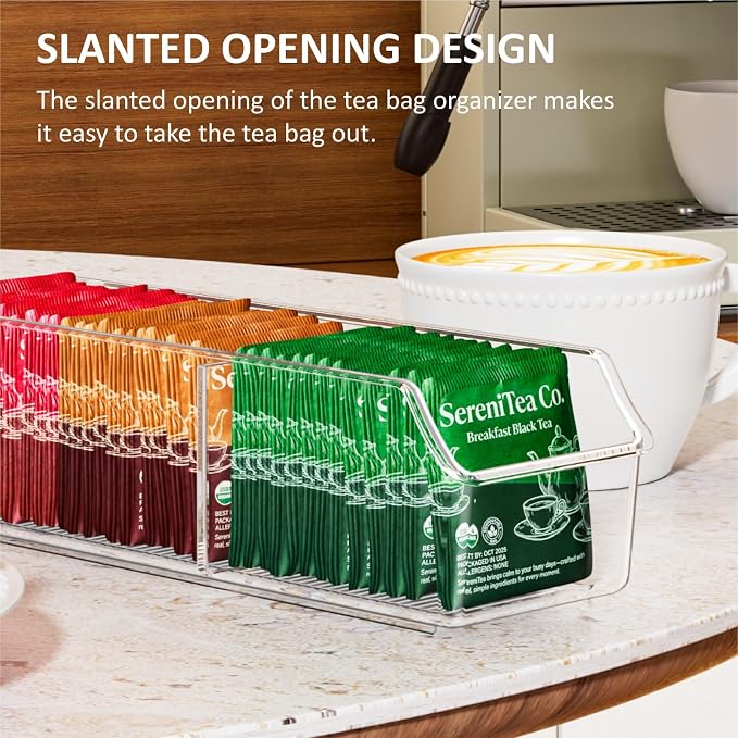FUCDTEFC Tea Bag Organizer, Tea Bag Holder Box Storage Bin, Sugar Packet - Image 7