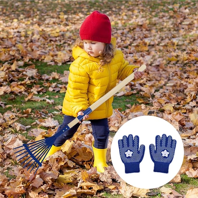 Kids Leaf Rake | 27 Inch Detachable Wooden Handle - Image 3