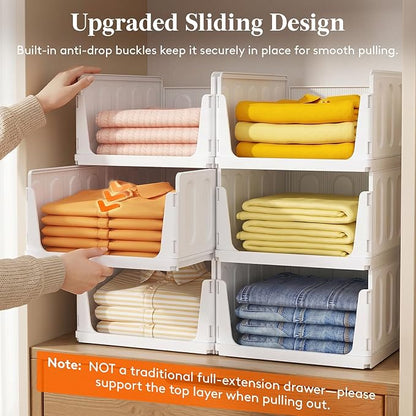 Lifewit 4 Pack Stackable Closet Organizers - Image 3