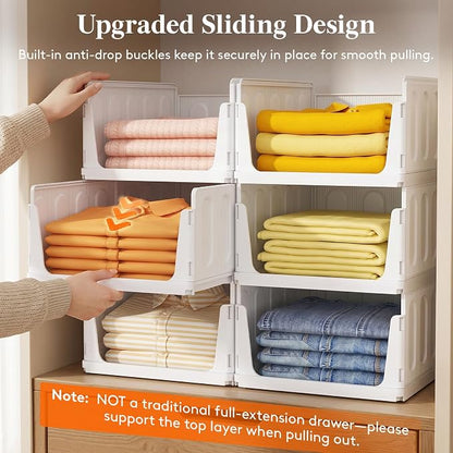 Lifewit 6 Pack Stackable Closet Organizers - Image 3