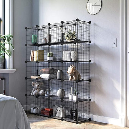 TUMUCUTE Wire Cube Storage Organizer, 20-Cube Metal Storage Shelves Bookshelf - Image 2