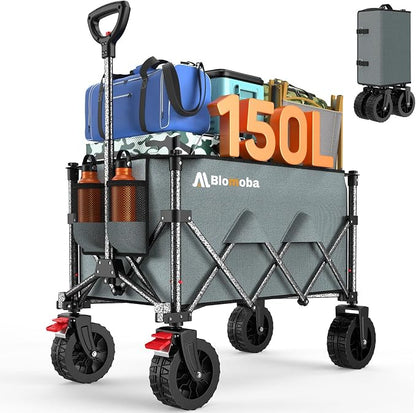 Blomoba Collapsible Wagon Cart, 150L Foldable Wagon by Blomoba