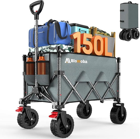 Blomoba Collapsible Wagon Cart, 150L Foldable Wagon by Blomoba