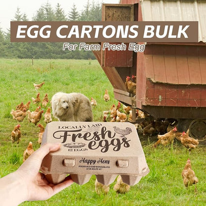 Zhanmai 100 Pack Egg Carton Bulk 12 Chicken Duck Egg Carton Vintage Printed - Image 4