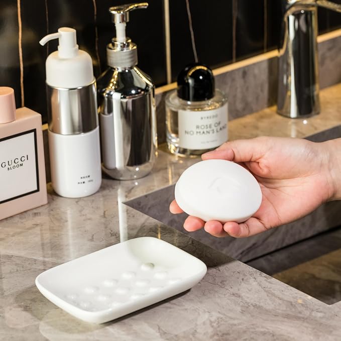 Soap Dish, Ceramic Soap Holder Shower Soap Dish - Image 5