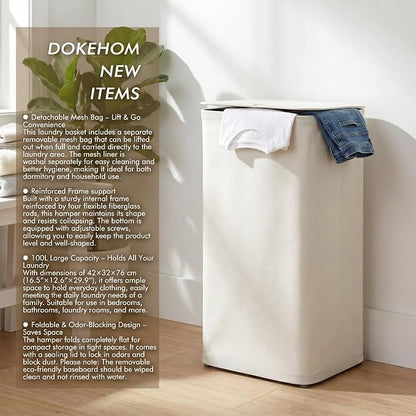 DOKEHOM 100L Laundry Hamper - Image 2