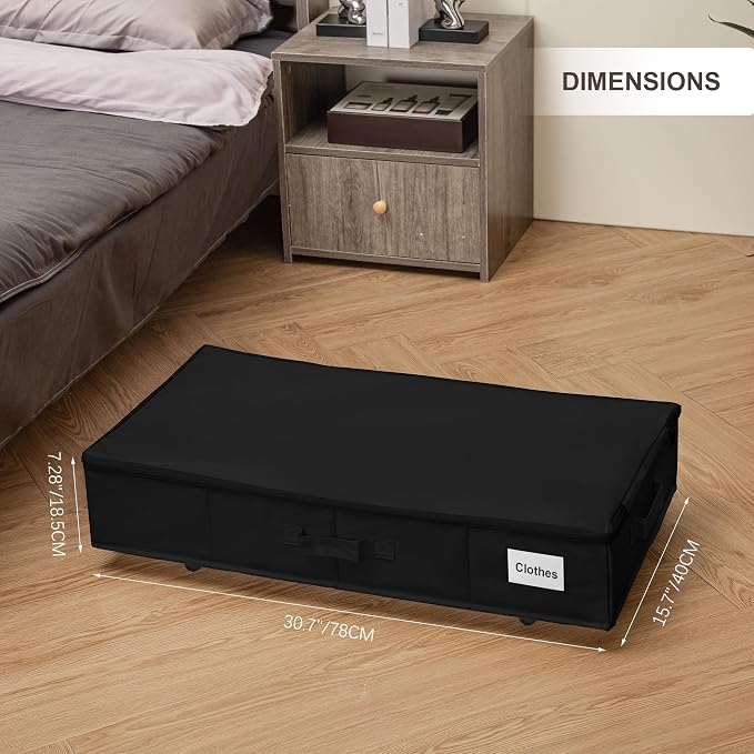 Vincona Under Bed Storage with Wheels, Rolling Under Bed Storage Containers - Image 2