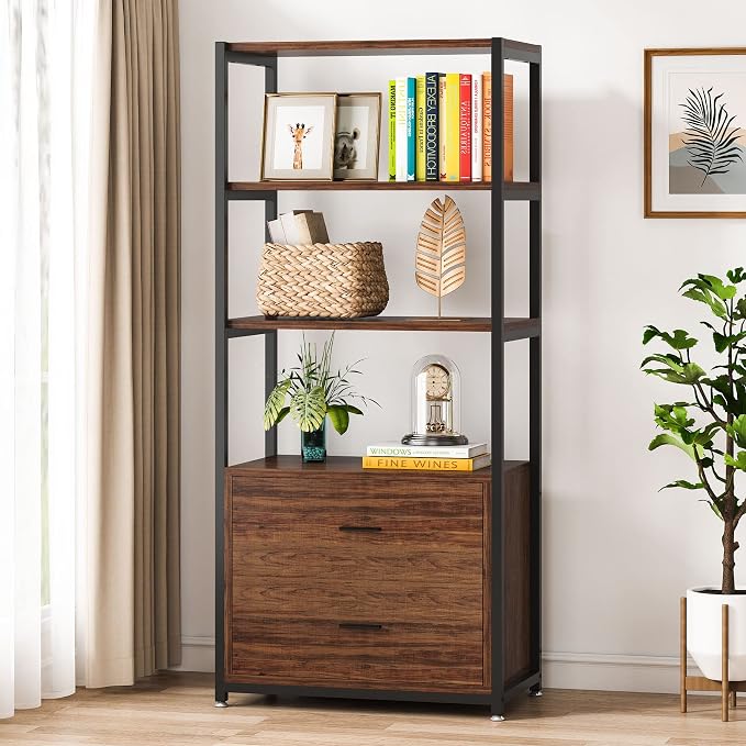 Tribesigns Bookcase, 4-Tier Rustic Bookshelf - Image 8