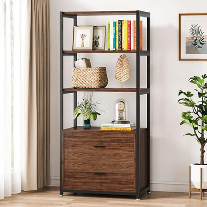 Tribesigns Bookcase, 4-Tier Rustic Bookshelf - Image 8