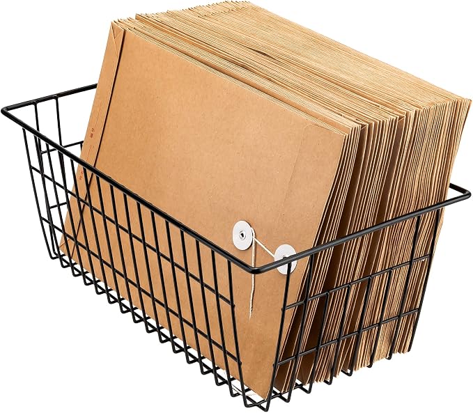 Wire Storage Basket Organizer Bins Farmhouse Metal Basket Pantry Large - Image 4
