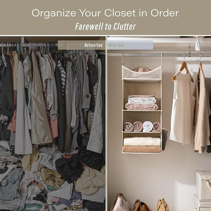 StorageWorks 3-Shelf Hanging Closet Organizer, Adjustable Hanging Closet - Image 6