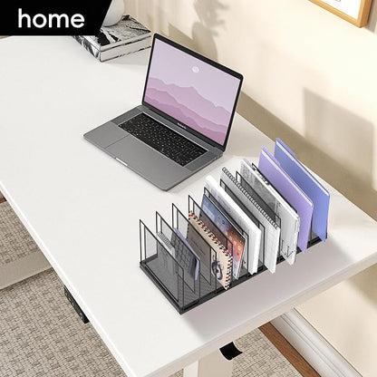 9-Section Desk File Organizer, Vertical File Holder, Mesh Desktop File Folder - Image 9