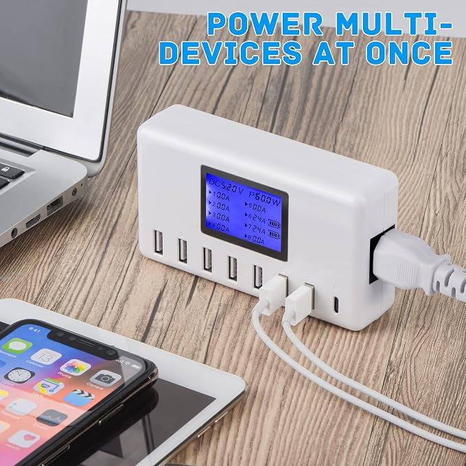 60W 12A 8-Port USB Charging Station - Image 4