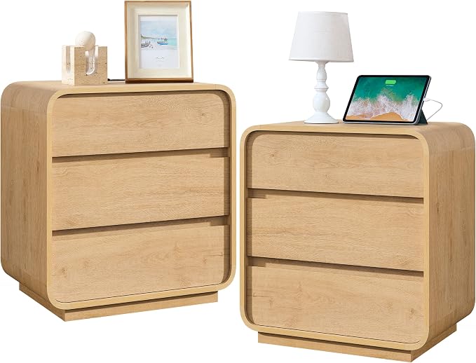Modern Nightstand Set of 2, 23.2" Large Wood Night Stand by StandifurnoFurniture