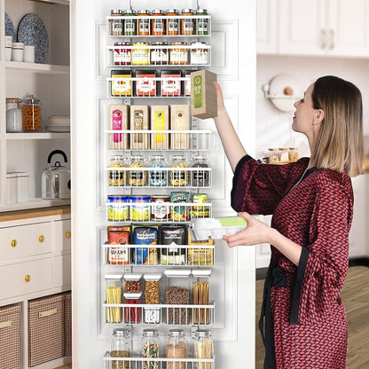 Moforoco 9-Tier White Over The Door Pantry Organizer, Pantry Organization and - Image 4