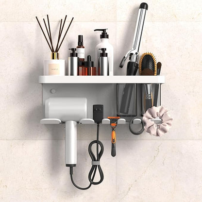 Hair Dryer Holder Wall Mounted Adhesive/Drilling, Hair Dryer Storage Organizer - Image 9