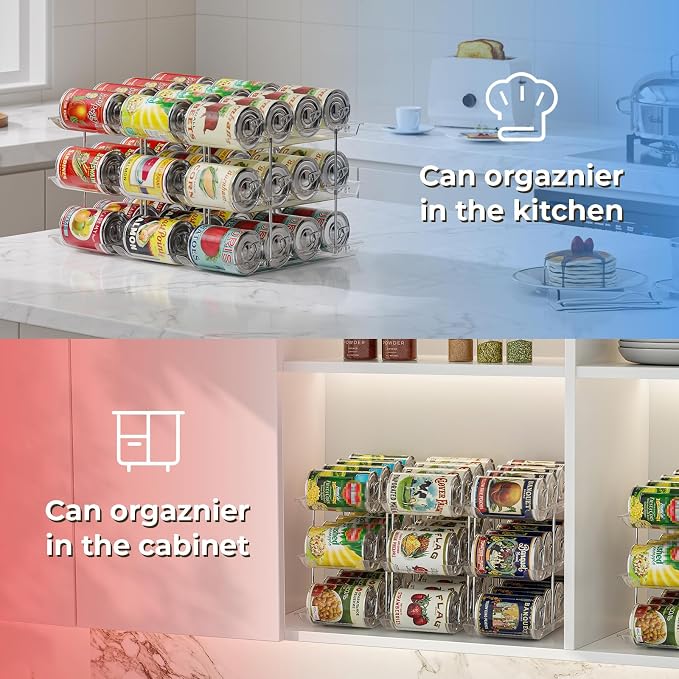 Stackable 3 Tiers Can Organizer Pantry, Canned Food Holder - Image 4