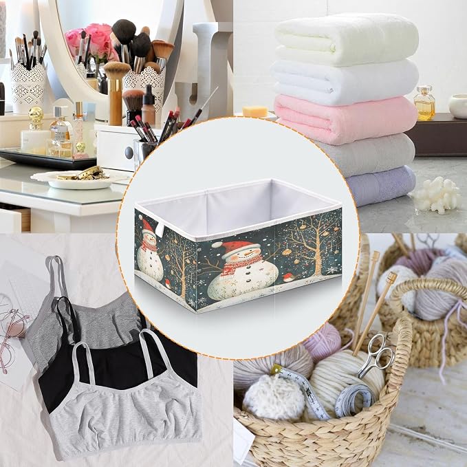 Snowman and Bird Closet Organizers Storage Cubes Storage Bins Shelf Baskets - Image 5