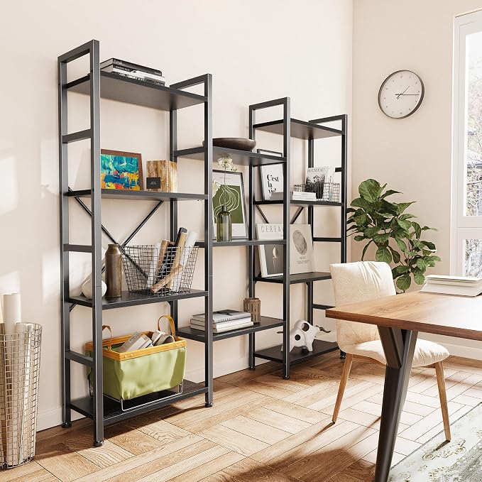 SUPERJARE Triple Bookshelf, Bookcase - Image 8