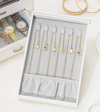 Homde Jewelry Organizer with Transparent Window Necklace Hooks Gift - Image 9