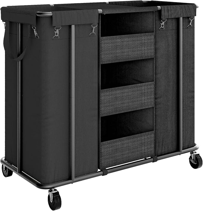 WOWLIVE Laundry Sorter 2 Section 200L Rolling Laundry Hamper by WOWLIVE