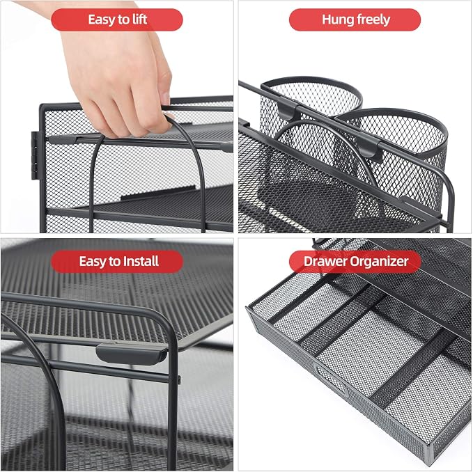 Marbrasse Desk Organizer and Accessories4-Tier Paper File Letter Tray - Image 3