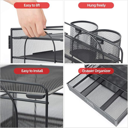 Marbrasse Desk Organizer and Accessories4-Tier Paper File Letter Tray - Image 3