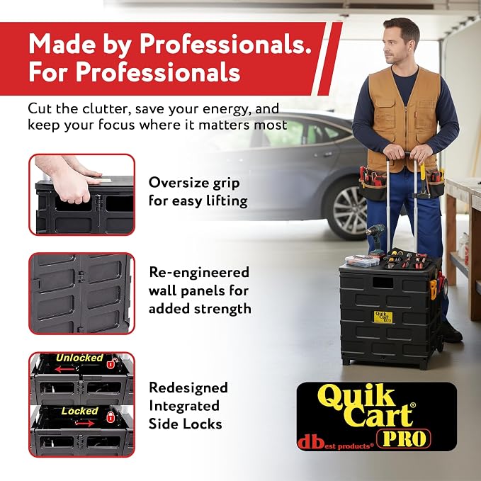 dbest products Quik Cart Pro Wheeled Rolling Crate Teacher Utility - Image 7