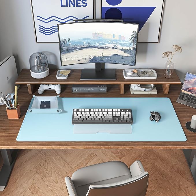 DAWNTREES Dual Sided Desk Mat, Leather Desk Pad, Cork Desk Mat Protector - Image 6