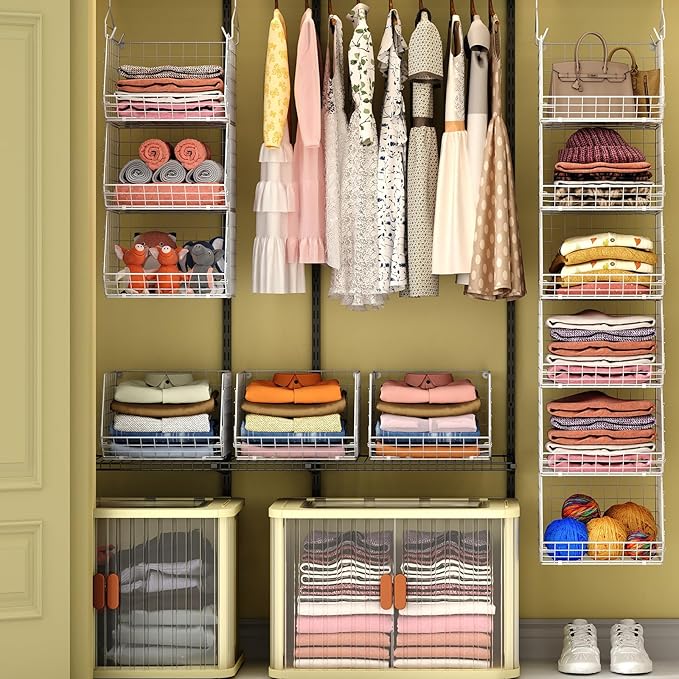 X-cosrack 6 Tier Closet Hanging Organizer, Clothes Hanging Shelves - Image 2