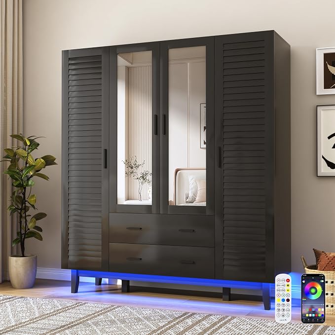 jiteentarou 4 Door Armoire Wardrobe Closet Cabinet by jiteentarou