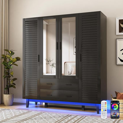 jiteentarou 4 Door Armoire Wardrobe Closet Cabinet by jiteentarou