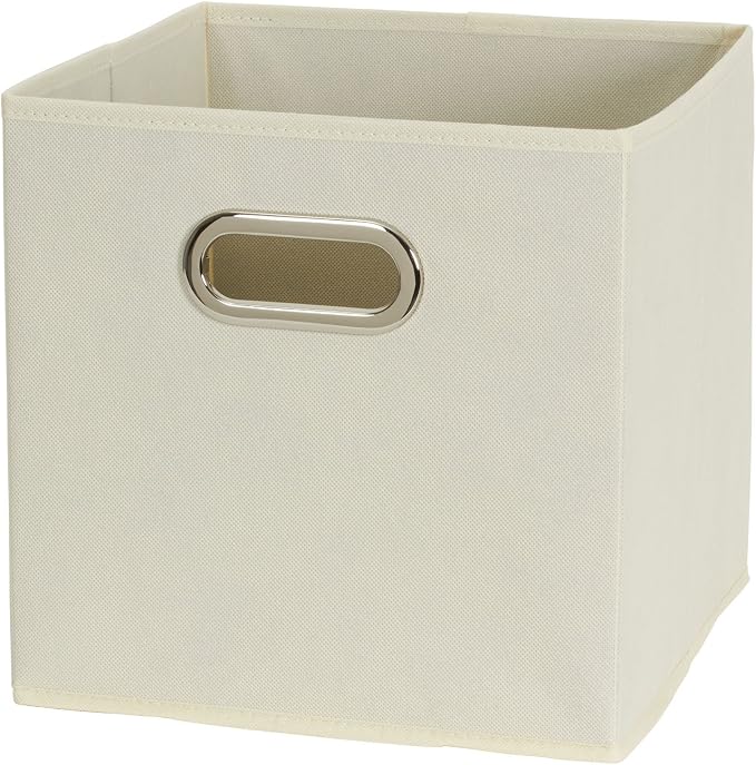 Fabric Storage Bins 6 Piece Set, Strong Poly-Woven Fabric, Sturdy Chipboard - Image 3