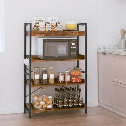 HCHQHS 4 Tier Bookshelf, Adjustable Industrial Bookcase, Vertical Tall Book - Image 9