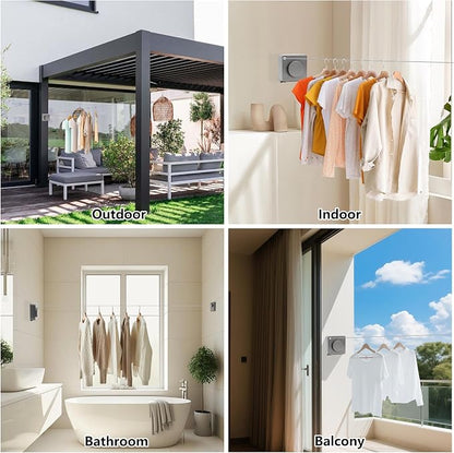 15.7Ft Retractable Clothesline Indoor an Anti-sag Retractable Clothesline - Image 6