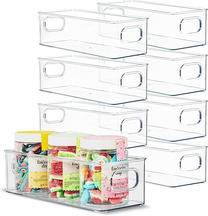 primebox Plastic Food Storage 8 Pack Clear Container Bin by primebox