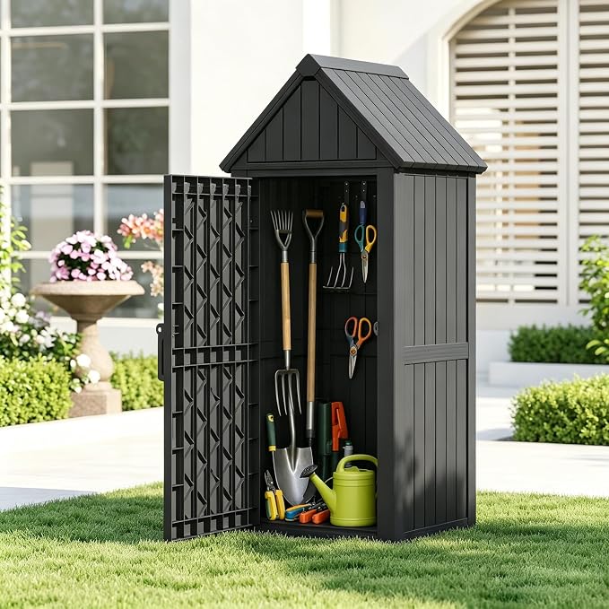 Bifanuo Deck Box Storage Shed Outdoor Storage Cabinet, Vertical Waterproof by Bifanuo