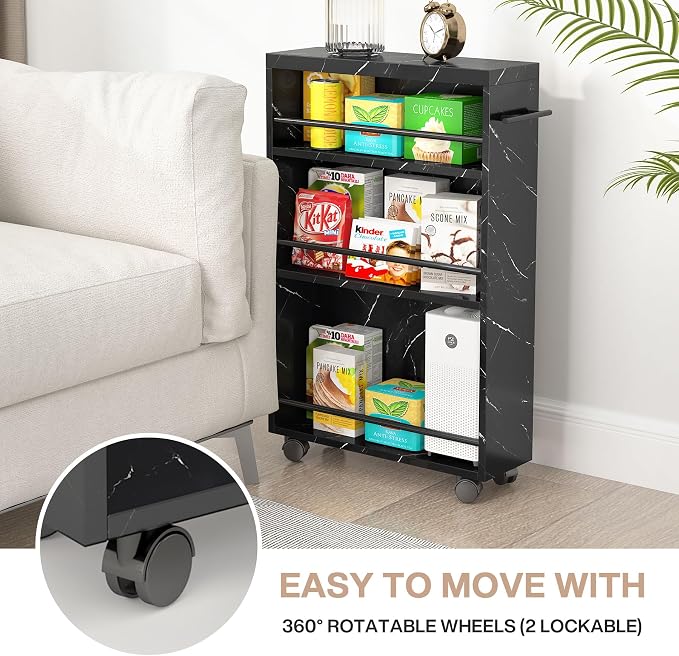 Tribesigns Slim Storage Cart, Rolling Narrow Kitchen Cart on Wheels - Image 5