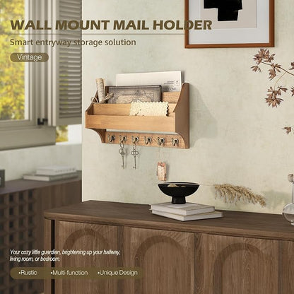 Rebee Vision Pine Wood Key Holder Wall Mount - Image 3