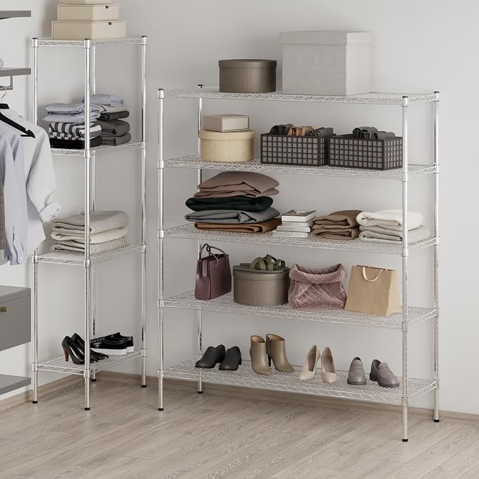 18" Deep x 54" Wide x 64" Height Wire Shelving Kit | 5-Tier | NSF Commercial - Image 7
