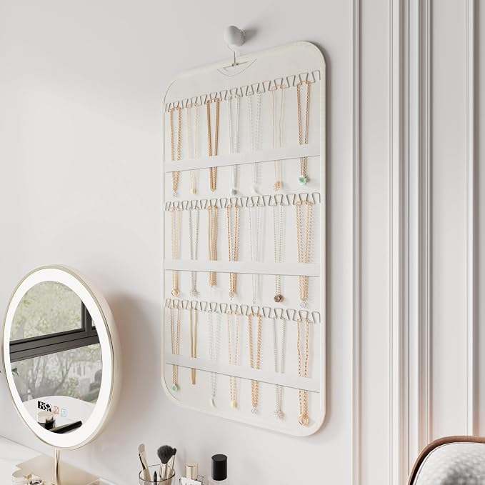Hanging Jewelry Organizer Storage, 40 Pockets 36 Hooks Necklace Earring - Image 3