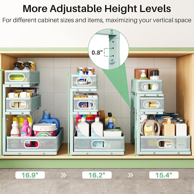 Under Sink Organizer, Slide out Storage Drawer Rack - Image 8