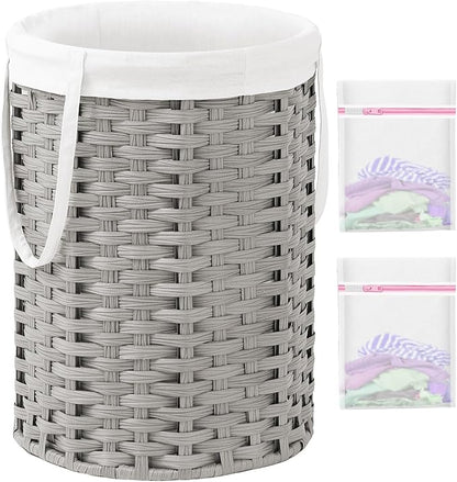 Laundry Hamper Laundry Basket Round 19.0 Gal Handwoven Rattan Laundry Basket by SETVSON